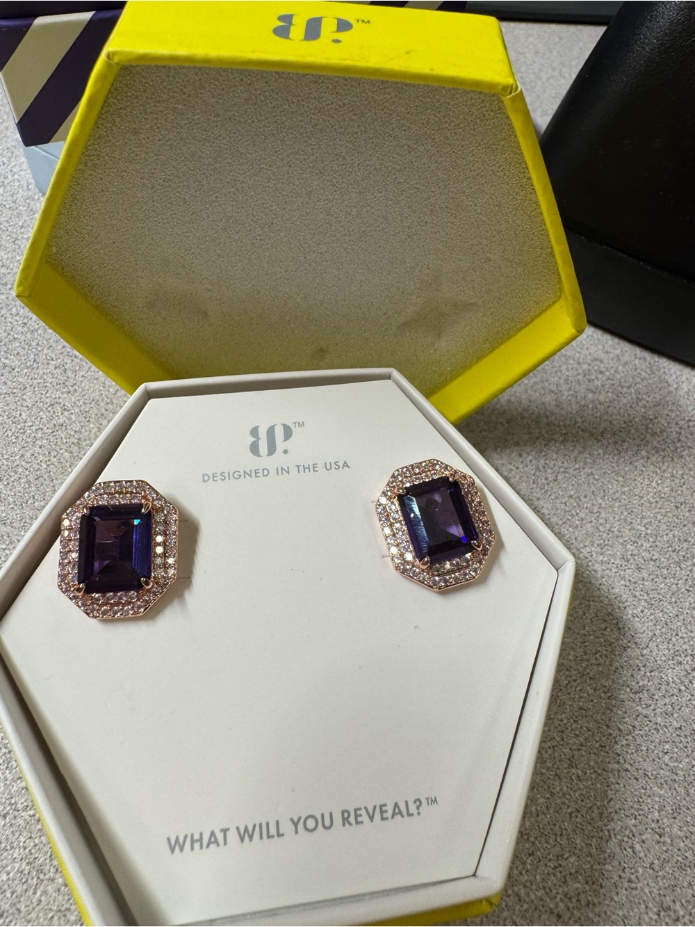 Amethyst Halo Square Crystal Stud Earrings — 8 Other Reasons